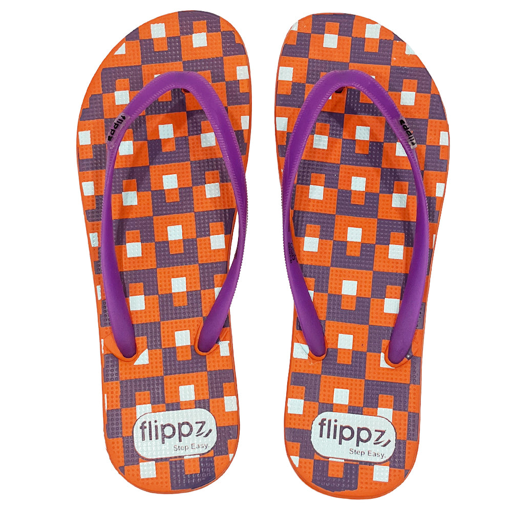 Flippz Retro Checkers Casual Dailywear Slippers for Women & Girls
