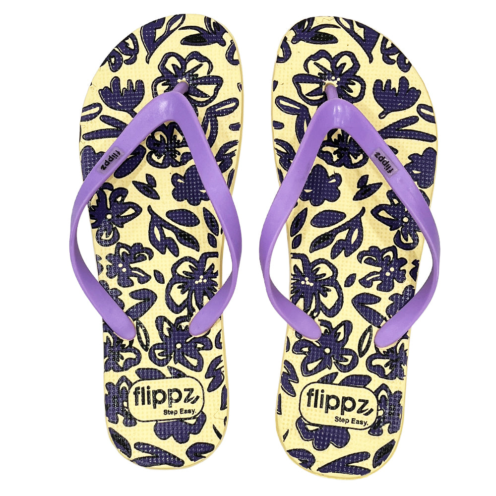 Flippz Orchid Meadow Casual Lightweight Anti Skid  Flip flops for Women