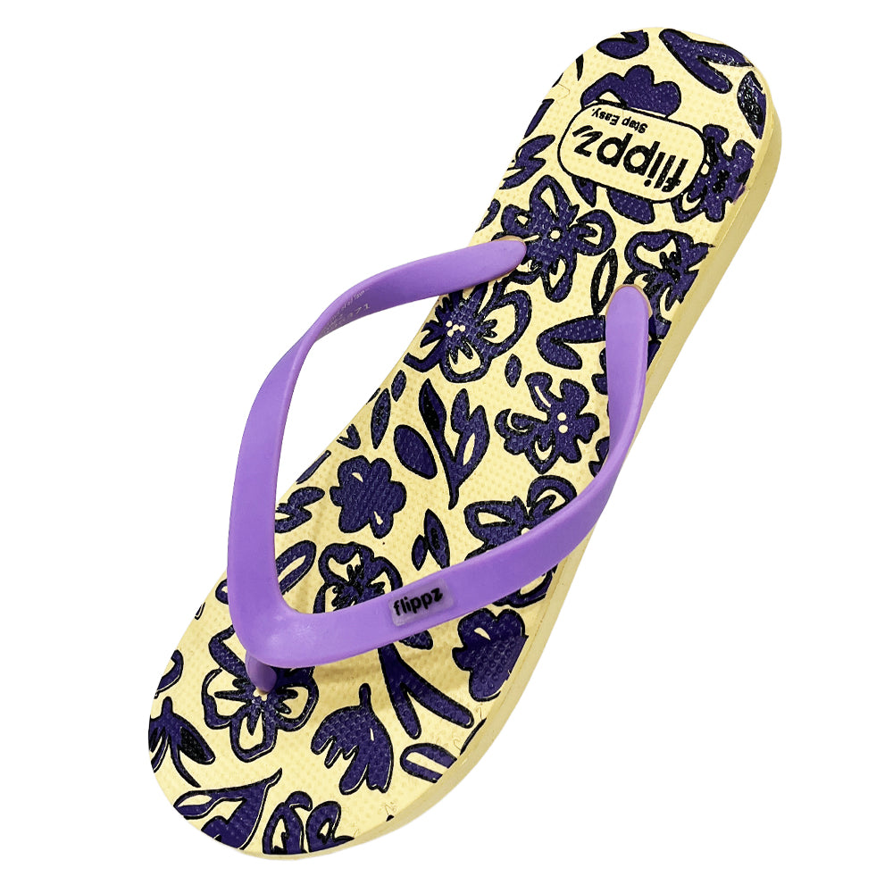 Flippz Orchid Meadow Casual Lightweight Anti Skid  Flip flops for Women