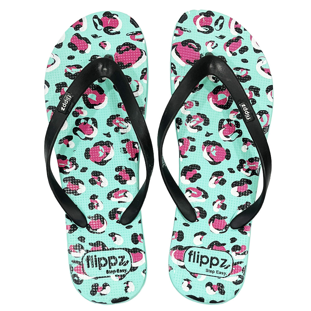 Flippz Cheetah Pop Casual Lightweight  Flipflops for Women