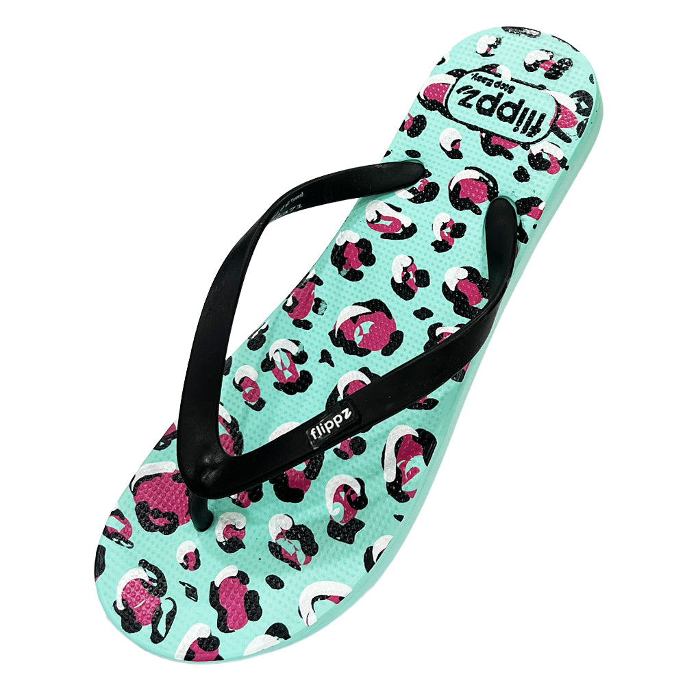 Flippz Cheetah Pop Casual Lightweight  Flipflops for Women