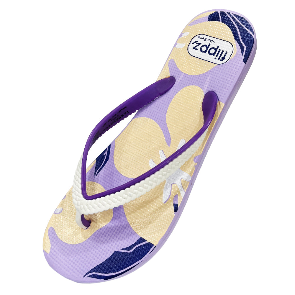 Flippz Coral Hibiscus Casual Dailywear Anti Skid  Flip flops for Women & Girls