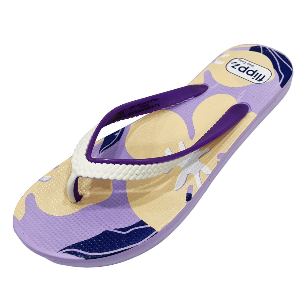 Flippz Coral Hibiscus Casual Dailywear Anti Skid  Flip flops for Women & Girls