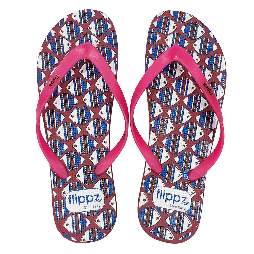 Flippz Folk Fish Casual Slippers For Women & Girls
