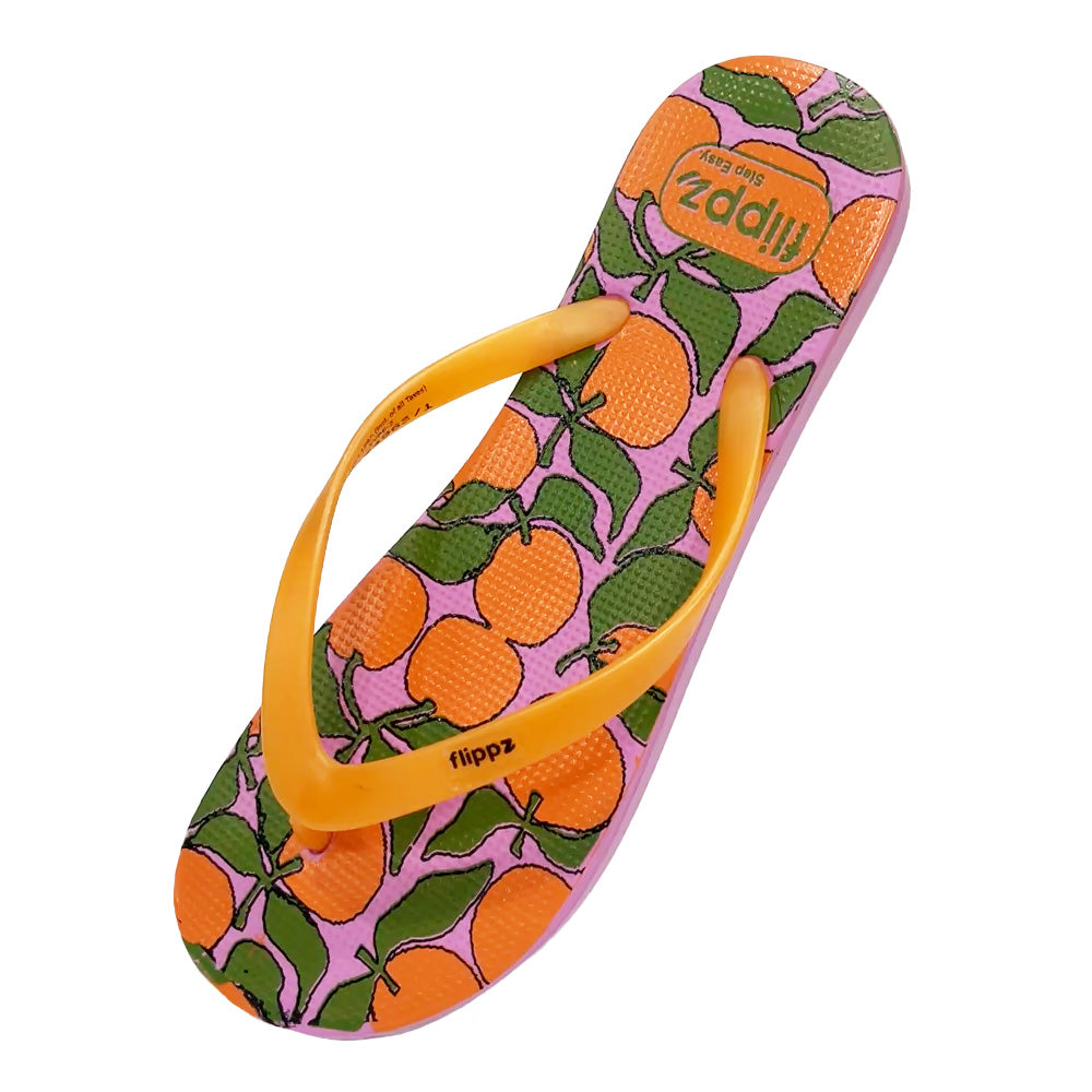 Flippz Orange Citrus Lightweight Comfortable Flip-Flops for Women & Girls