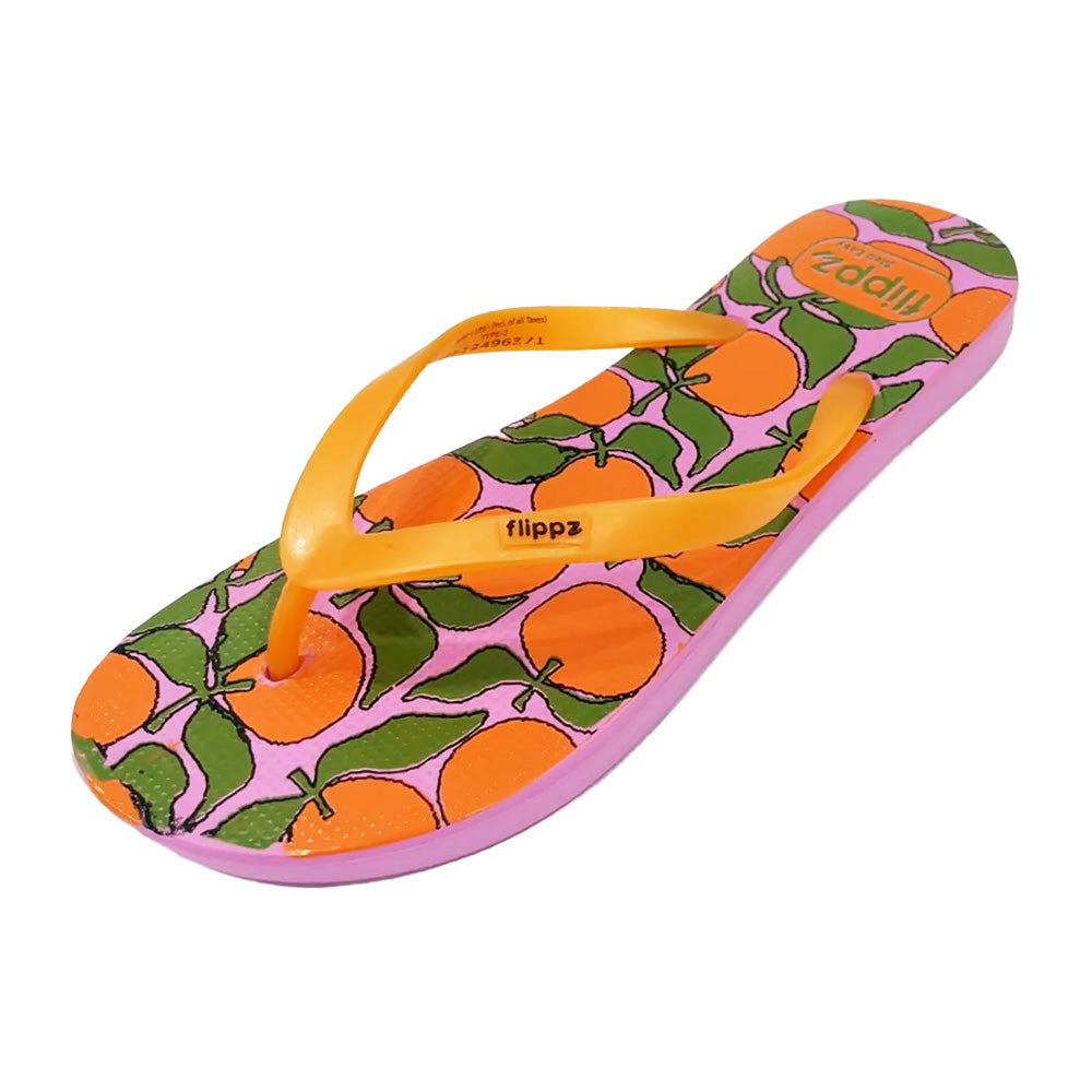 Flippz Orange Citrus Lightweight Comfortable Flip-Flops for Women & Girls