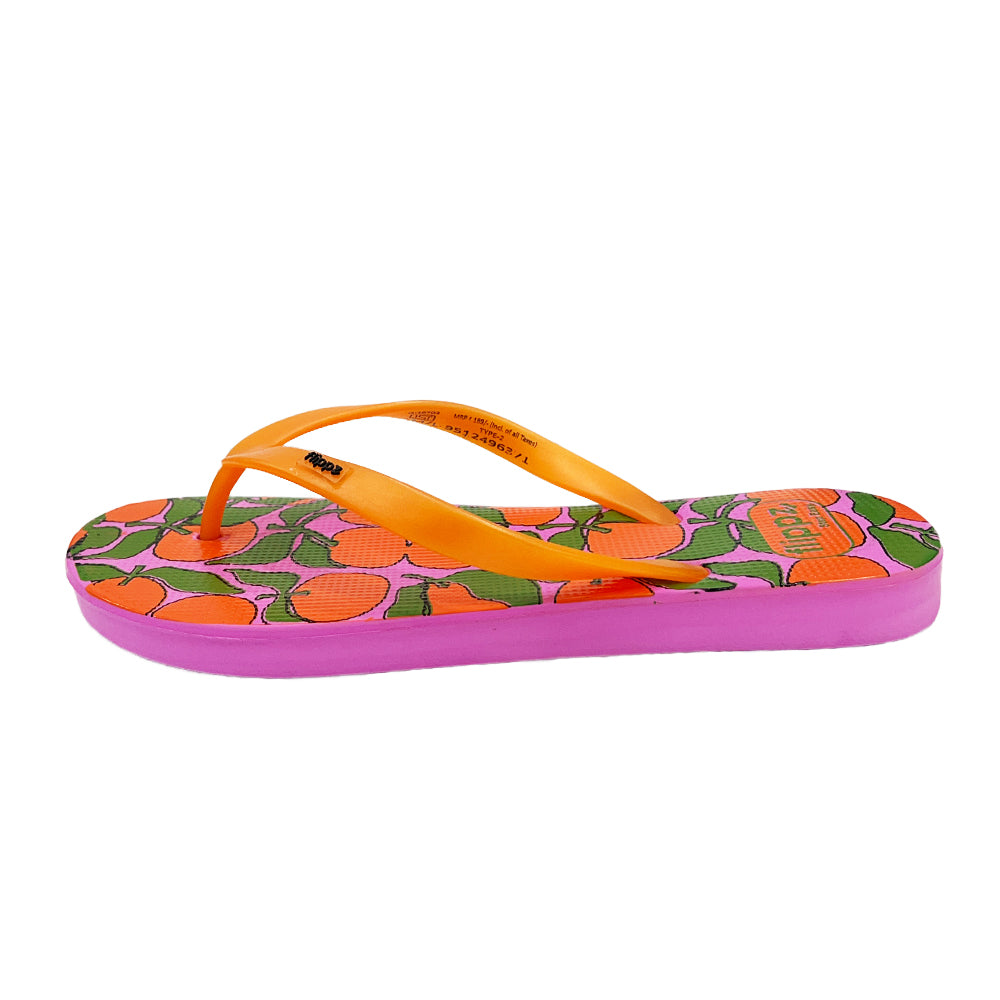 Flippz Orange Citrus Lightweight Comfortable Flip-Flops for Women & Girls