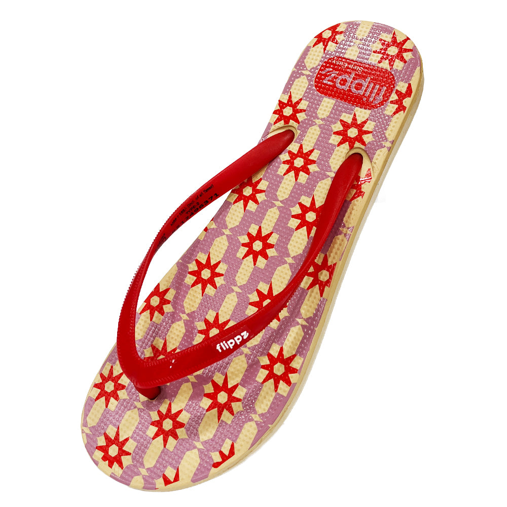 Flippz Crimson Mosaic Casual Dailywear Chappals for Women & Girls