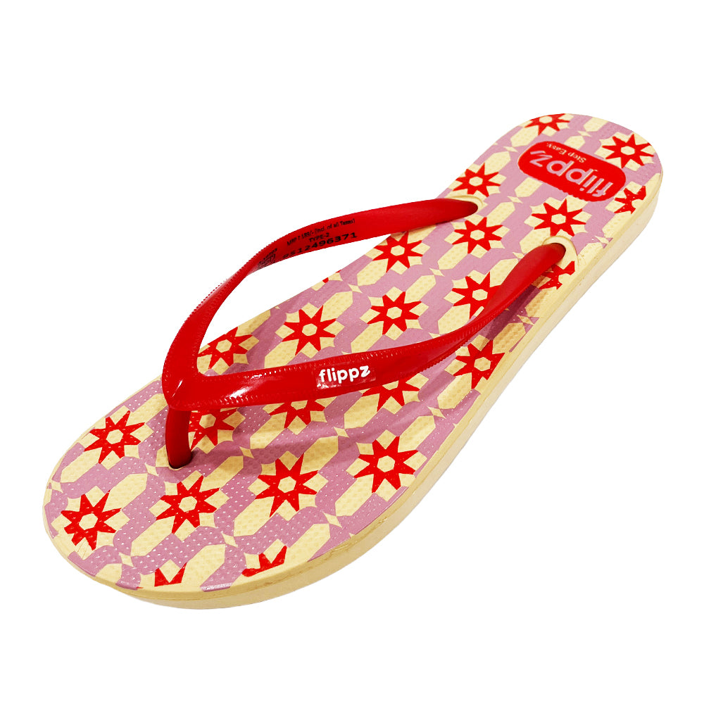 Flippz Crimson Mosaic Casual Dailywear Chappals for Women & Girls